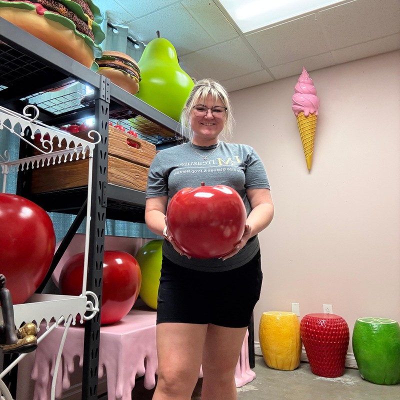 LM Treasures Small Red Apple Over Sized Statue Fruit Display