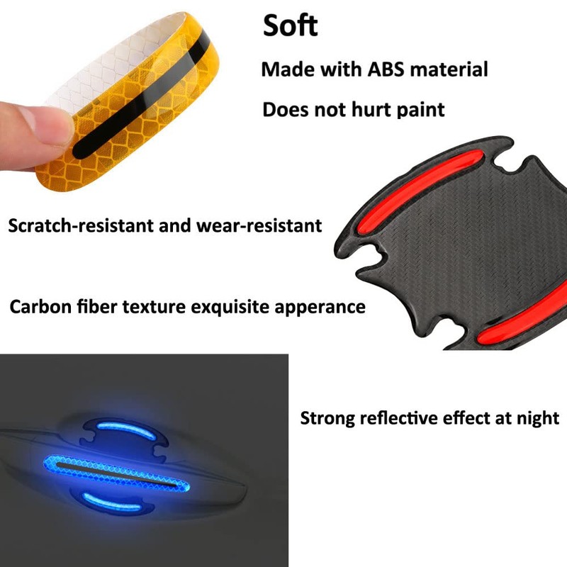 ETOPARS Pack of 8 Reflective Car Door Handle Stickers White