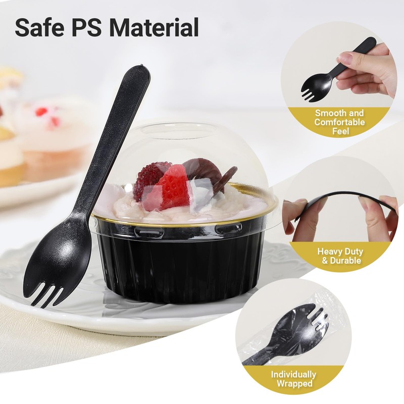 EUSOAR Creme Brulee Ramekins Disposable, 60pcs 5oz Foil Baking Cups
