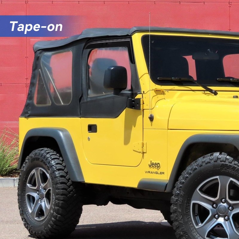 Window Visors Rain Guards Shield for 1997-2006 Jeep Wrangler, Out-Channel
