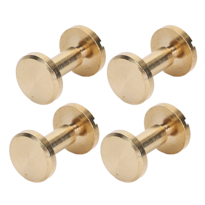 50 Set Binding Rivet Round Flat Head Brass Slot Screw