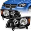 TUSDAR Headlight Assembly Set Fit for 2008-2016 Chrysler Town &