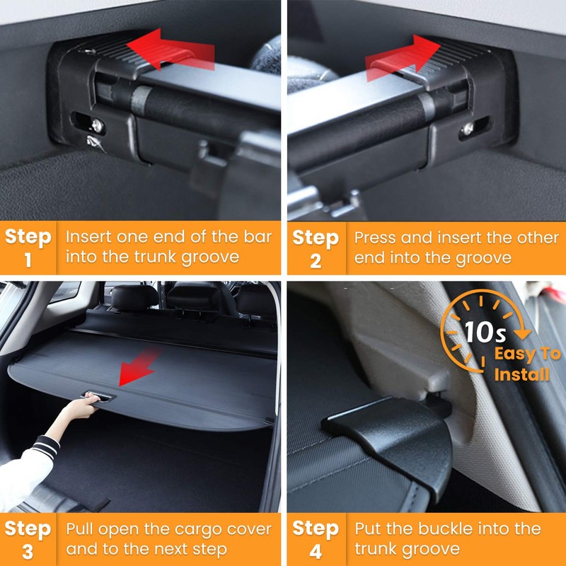 Trunk Cargo Cover for Nissan Rogue S SV SL Platinum