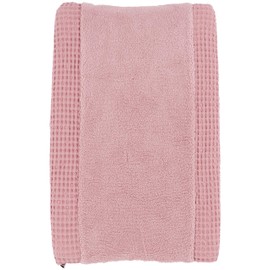 Meyco Teddy Changing Mat Cover (Cuddly Changing Mat Cover, Easy Care & High Quality, 100% Waffle Cotton, Teddy Fleece, 50 x 70 cm), Old Pink