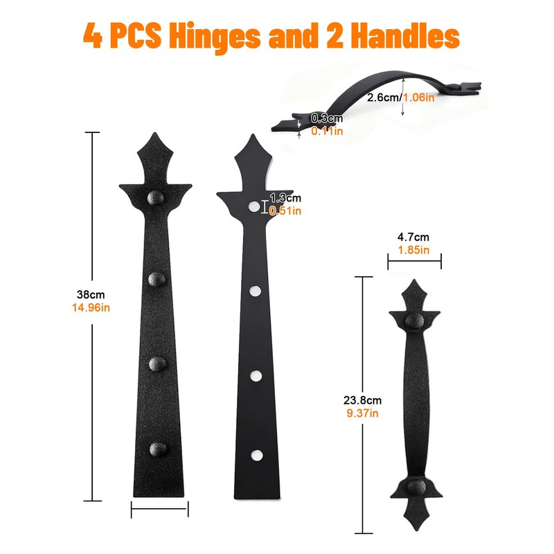 Magnetic Garage Door Hinges and Handles Kit, Garage Hardware Accents