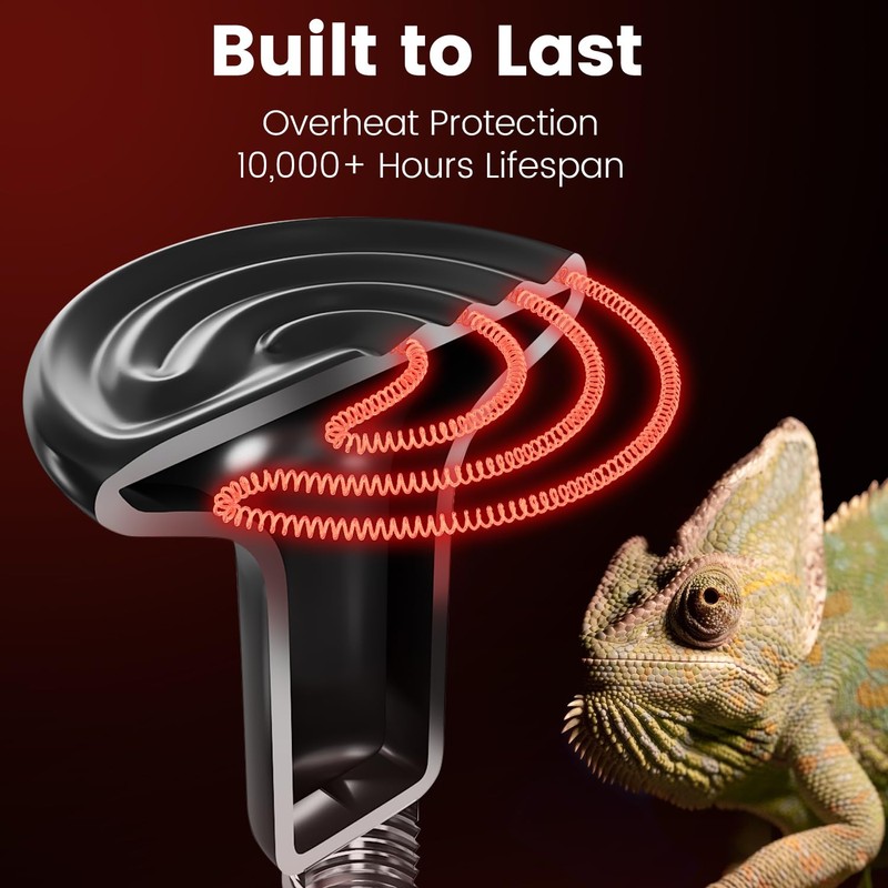 Dual Reptile Light Fixture with 100W Daytime Heat Bulb &