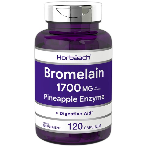 Bromelain 1700 mg | 120 Capsules | Proteolytic Enzyme | Supports Digestive Health | Pineapple Enzyme Supplement | Non-GMO, Gluten Free | by Horbaach