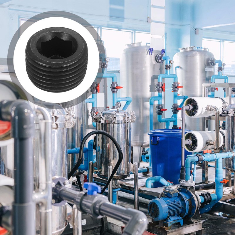 sourcing map 5Pcs Male Thread Socket Pipe Plugs, PT 1/2"