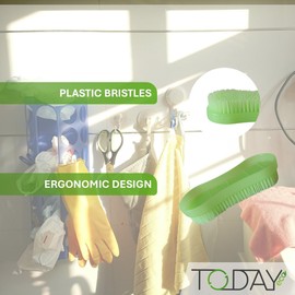 Today - Plastic Bristles Laundry Brush - Hand Wash Brush, Durable Bristles, Ergonomic Design - Made in Italy