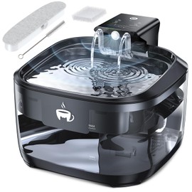 OPOWO Wireless Cat Water Fountain, 108oz/3.2L Cat Water Fountain Battery Operated with 3 Modes, 5000mAh Battery, Ultra Quiet Motion Sensor Pet for Cats, Black