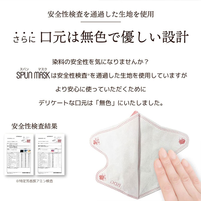 [医食同源ドットコム] iSDG 立体型スパンレース不織布カラーマスク SPUN MASK (スパンマスク) 個包装 7枚入り ホワイト
