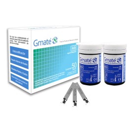 50 Tiras Reactivas Prueba Glucosa Glucometro Gmate GMATETETSTRIP