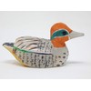 Selsela Eurasian Teal Wooden Duck Figurine - Miniature Bird Statue