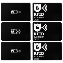 Tabanzhe RFID Blocking Card 6PCS Credit Card Protector Anti-Theft Debit Card Protectors NFC Blocker for Wallet Purse Protection ID Cards Passport Shield Contactless Car