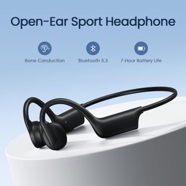 GOODUSCN Bone Conduction Headphones, Open Ear Earbuds Wireless Earphones, Longtime Lasting, Bluetooth Headphones 5.3 with Mic, IP65 Headset for Secure Running and Fitness Workout, Adventures