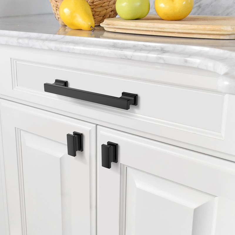 Asidrama 10 Pack Matte Black Kitchen Cabinet Knobs Drawer Cabinet