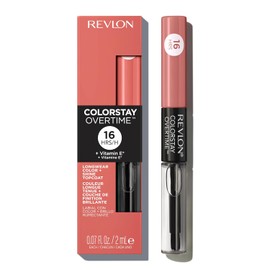 Liquid Lipstick with Clear Lip Gloss by Revlon, ColorStay Face Makeup, Overtime Lipcolor, Dual Ended with Vitamin E in Nude, Boundless Nude (510), 0.07 Oz