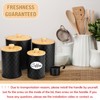 Reallnaive 4 Pcs Black Coffee Canister Set for Kitchen Countertop