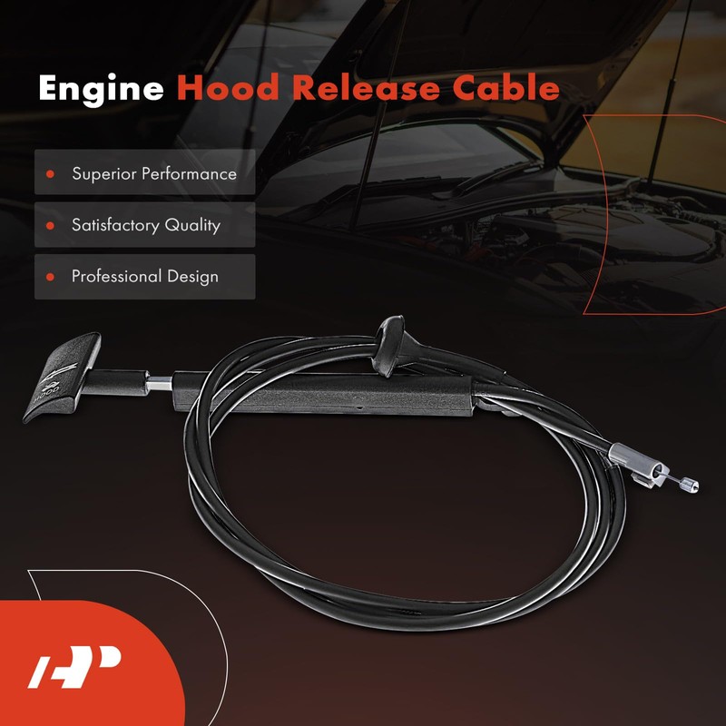 A-Premium Front Hood Latch Release Cable with Handle Compatible with