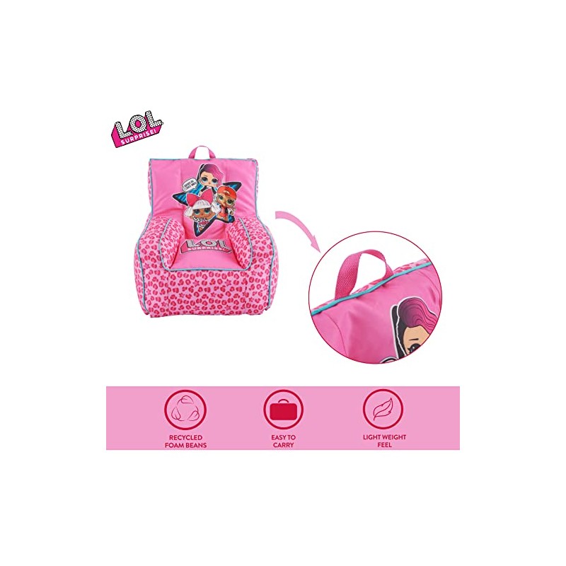 Idea Nuova LOL Surprise Kids Nylon Bean Bag Chair with