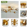 SZXYKEJI 6-Lights Glass Globe Chandelier Modern Flush Mount Ceiling Light