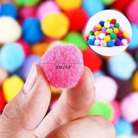 Pack of 500 Colourful Pompoms for Crafts, 10 mm Small Pompom Balls, Ideal for DIY, Creative Crafts & Decorations, Colourful Pompoms in Light Tones