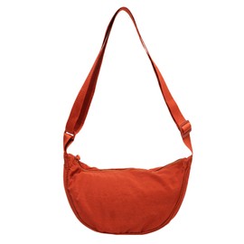 Ailiyumo Shoulder Bag, Crescent Moon, Smaller, Nylon Bag, Women's, Lightweight, Crossbody Bag, Stylish, Waterproof, Small Items, Practical, Durable, With Pockets, Soft, Unisex, Everyday, orange