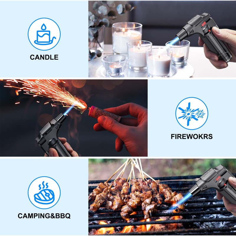 Torch Lighters, 4 Pack, Butane Refillable Jet Flame Torch Lighter,
