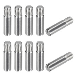 sourcing map 10Pcs M5 x 20mm Slotted Cylindrical Pin 304 Stainless Steel Dowel External Thread Locating Pin for Furniture Cabinets