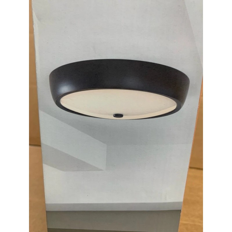 allen + roth 1-Light 12.5-in Bronze LED Flush Mount Light