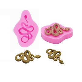 2pcs Creative 3d Snake Serpent Shaped Jelly Silicone Mold Reptile Animal Topper Decoration Non-stick Premium Cooker Accessories Baking Pan Ice Cream Tray for Homemade Chocolate Dessert Gummy Candy