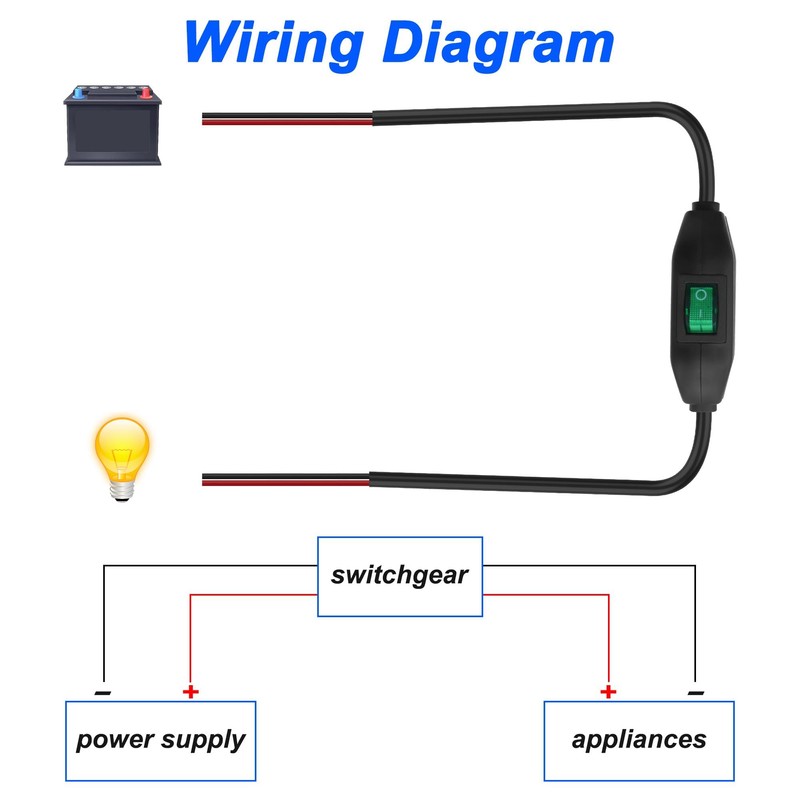 XMSJSIY Inline Cord Switch 12 V 24 V/3 A Toggle