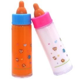 Doll Disappearing Liquid Bottles Set, 2 Pack, 4.9 Inch, White & Orange