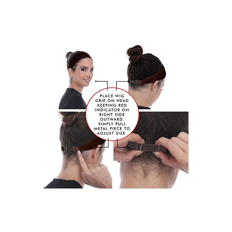 Diademas de agarre para peluca para mujer, ajustables, comodidad de