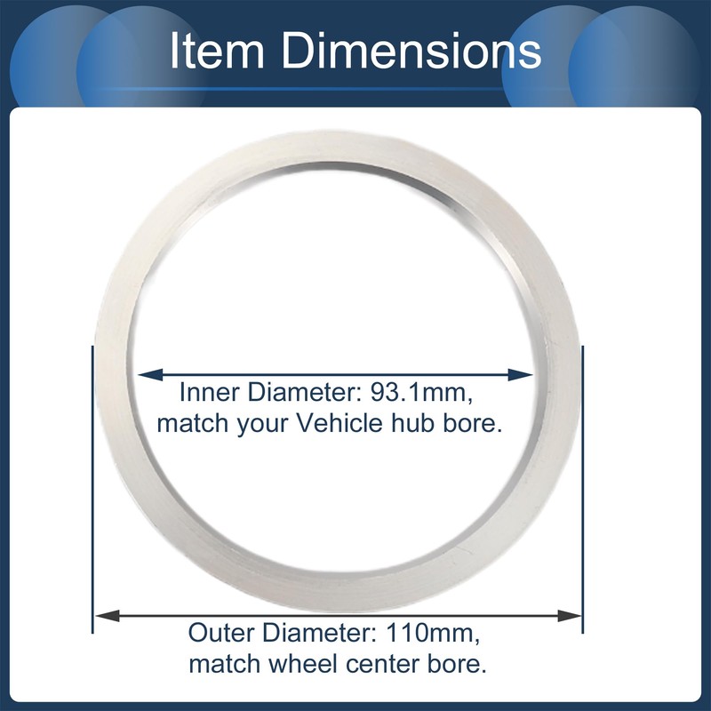 INFINAUTO Hub Centric Ring 110mm OD 93.1mm ID Car Wheel