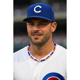 Baseball Necklace for Men and Women, Sparkle Pollyanna Bling Rhinestone Ice Necklace in Team Colors for Fans of a Well-Known New York Baseball Team (21 inch)