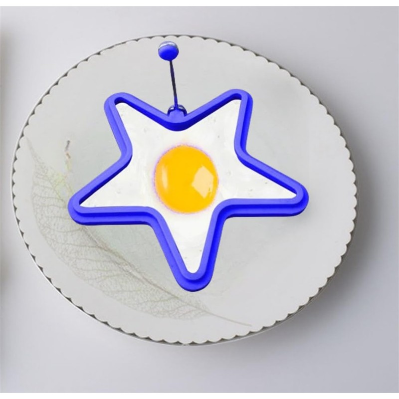 WHTCHSU Silicone Star shape Pancake/Egg Rings, 1 Pieces, Blue