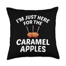 Cool Caramel Apple Humor Quote Merch Caramel Apparel-Funny Apples Lover Design Throw Pillow, 18x18, Multicolor