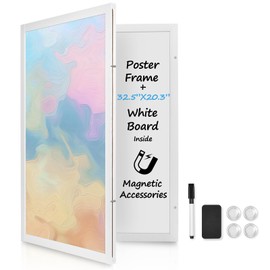 YCCYYCCY White Frame Board, Enclosed Whiteboard with Wooden Frame, 20x30in / 50x75cm Poster Frame and Whiteboard, Functional Whiteboard for Office, Home(Poster Not Included)