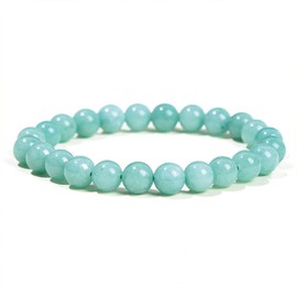 BENGHALEN Jade Power Stone Bracelet Accessory Natural Stone Diameter 0.3 inch (8 mm) Dedicated Box with Drawstring Bag, Gemstone, Jade