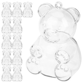 MAGICLULU 12pcs Bear Shaped Candy Boxes Clear Fillable Bear Boxes Bear Plastic Jar Empty for Weddings Birthdays Party Favors