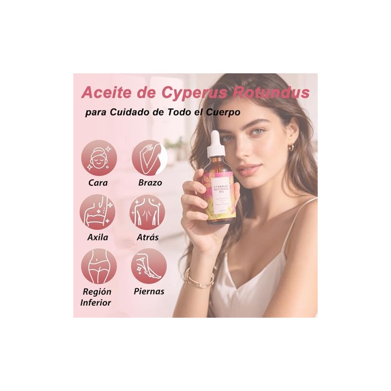 Natural Cyperus Rotundus Oil, Aceite Depilatorio para Mujeres y Hombres