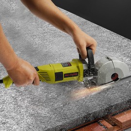 Wall Chaser, 4000W Electric Wall Groove Cutting Machine, Concrete Cutter w/5Pcs Saw Blades & Water Pump, Toolbox, 6500RPM Handheld Slotting Machine for Concrete, Floor, Wall Brick, Marble