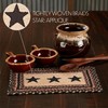 VHC Brands Primitive Colonial Star Table Placemat, Tan Black Red,