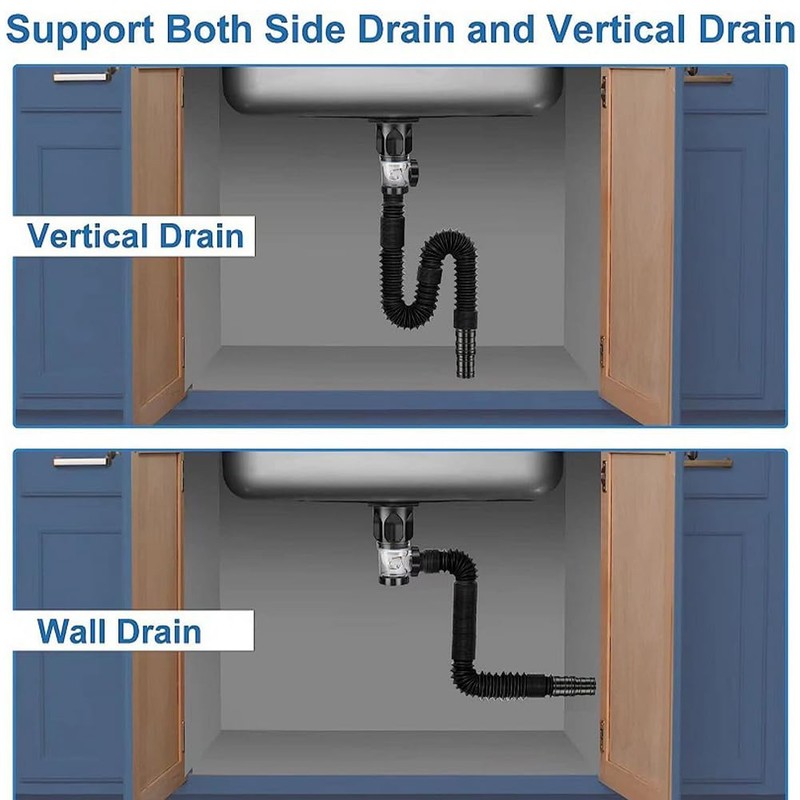 Drain Pipe Kit for Sink Drain, Siphon Odour-Proof Sink Drain