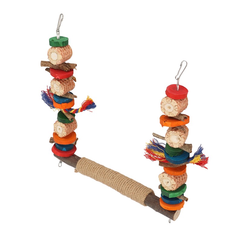 Bird Swing Toy Colorful Beak Grinding Parrot Chewing Perch Toy