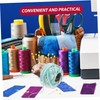 Tofficu Multi-Function Embroidery Thread Kit 12 Rolls Cotton Yarn for