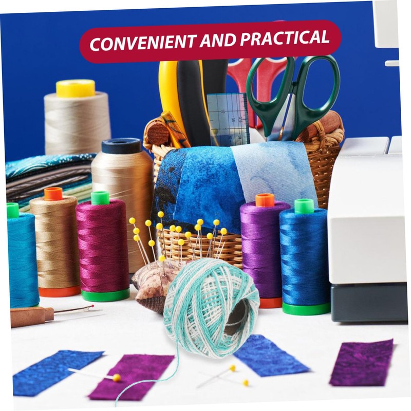 Tofficu Multi-Function Embroidery Thread Kit 12 Rolls Cotton Yarn for