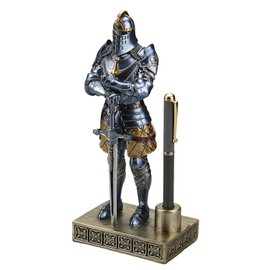HDMbigmi King's Guard Knight Stifteständer, Statue, Büro, Stifteständer, Schreibtisch-Organizer für Männer, Top-Kollektion als Geschenk, 24 cm (blau)