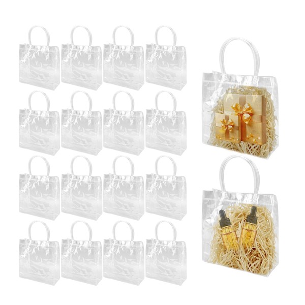 30 Piezas Bolsas de Regalo de PVC Transparente con Asas,